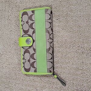 Coach Wallet with Green Accent
